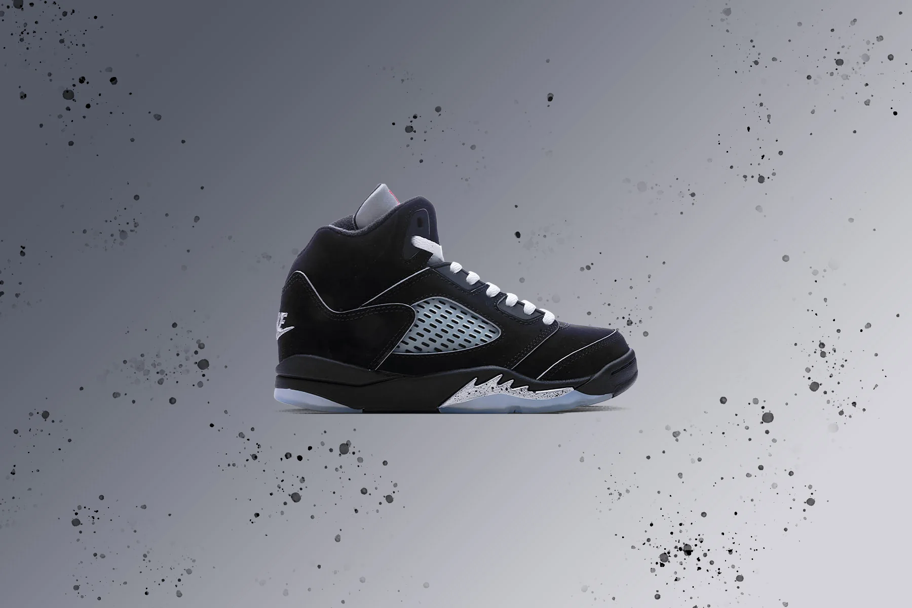 Air Jordan 5 Retro OG 'Black Metallic Reimagined' (PS) - Black/White/Metallic Silver/Fire Red - Image 5