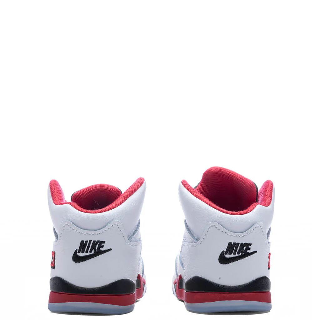 Air Jordan 5 Retro OG Fire Red 'Black Tongue' (TD) - White/Fire Red/Black - Image 4