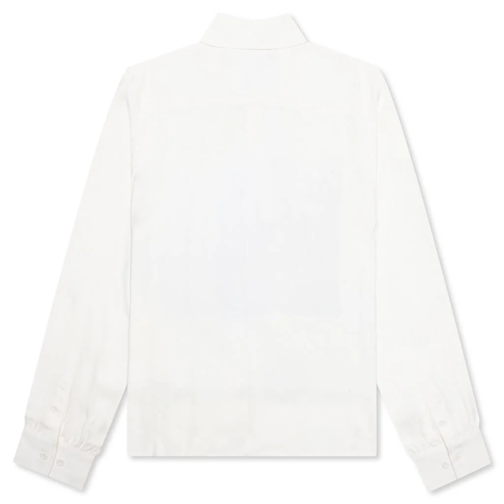 Cloud Smile LS Button Up Shirt - White - Image 2
