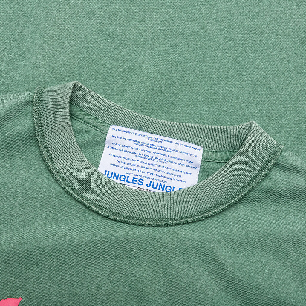 Good Morning Cops Vintage Wash Tee - Washed Green - Image 3