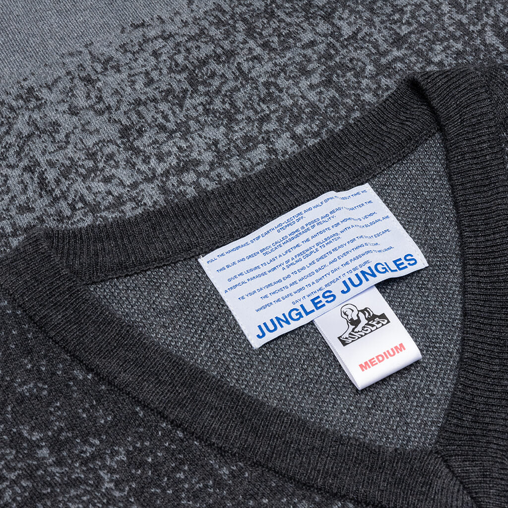 Knitted Gradient Vest - Black/Grey - Image 3