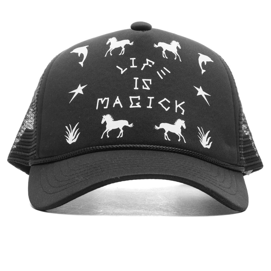 Life Is Magick Trucker Hat - Black