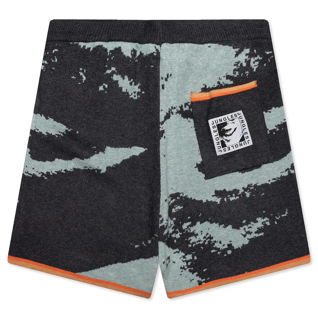 Smile Heavy Knit Shorts - Black/Blue - Image 2