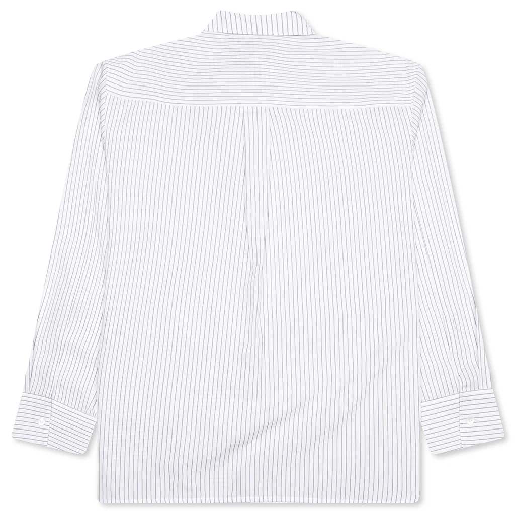 Contrast Patch Pocket Shirt - Grey/White - Image 2