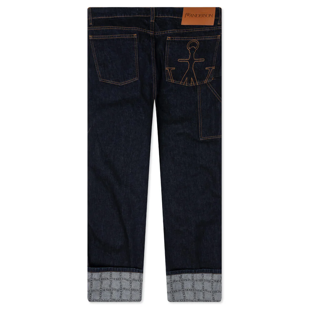 Logo Grid Turn up Workwear Jeans - Image 2