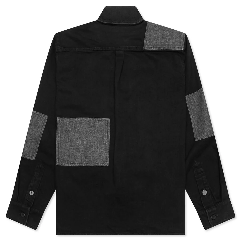 Patchwork Overshirt - Black - Image 2