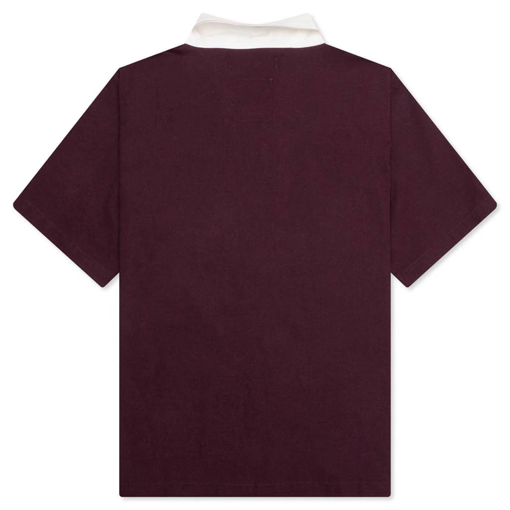Embroidered Figure Shirt - Wine - Image 2