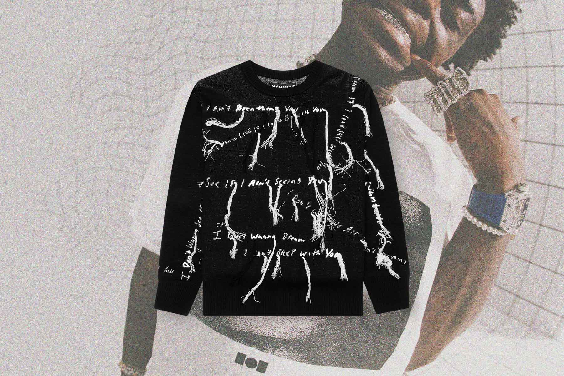 Nahmias x Kodak Black Knit Lyric Crewneck - Black - Image 6