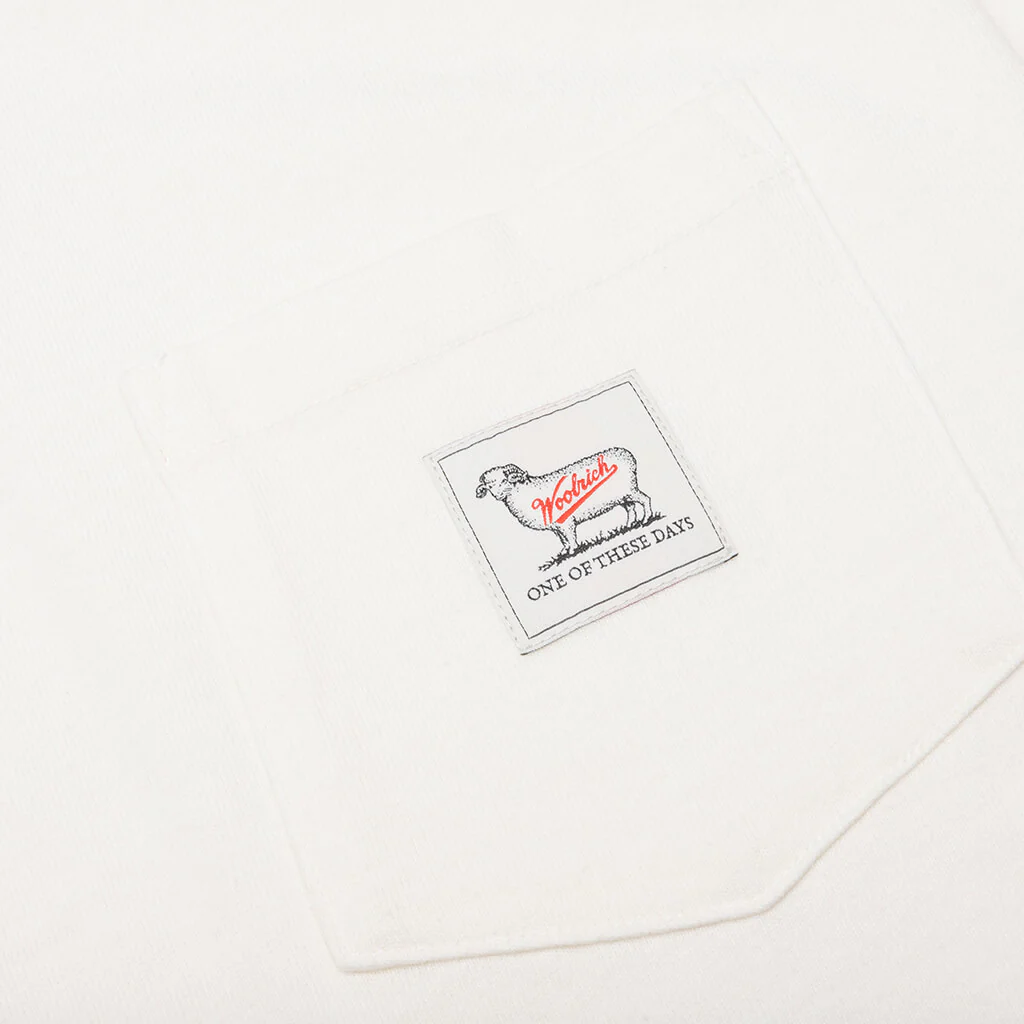 One Of These Days x Woolrich L/S Pocket Tee - Bone - Image 3