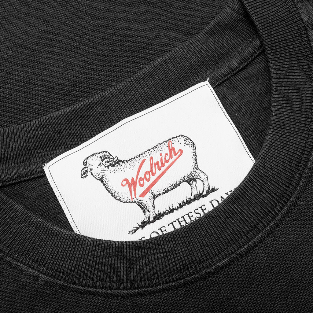 One Of These Days x Woolrich L/S Pocket Tee - Washed Black - Image 5