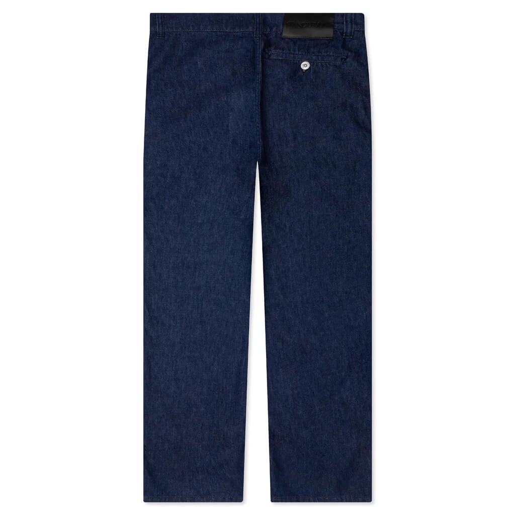 Logo Grid Turn Up Workwear Jeans - Indigo - Image 2