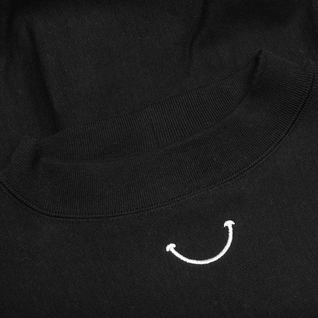 Mock Neck Smile Sweatshirt - Black - Image 3