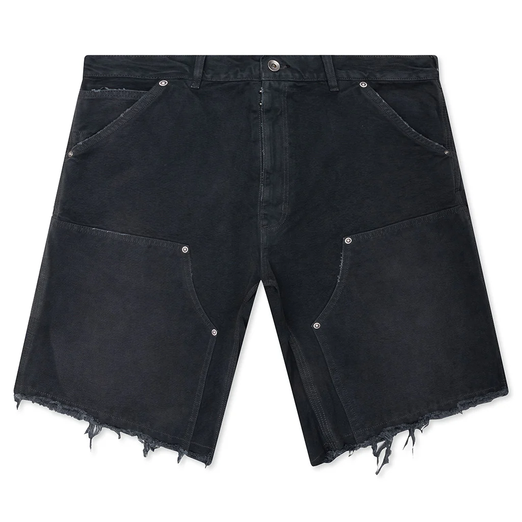 Stud Denim Shorts - Grey