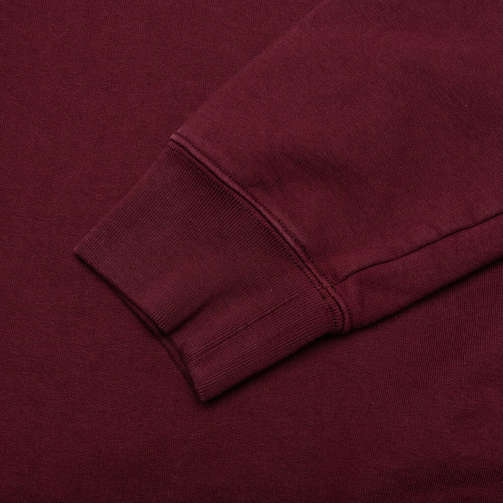 Logo-Embroidered Long-Sleeved Hoodie - Burgundy - Image 4