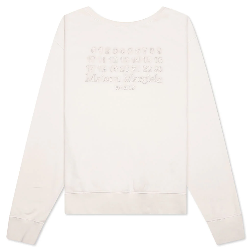 Reverse Applicated Stitch Logo Sweatshirt - Ecru