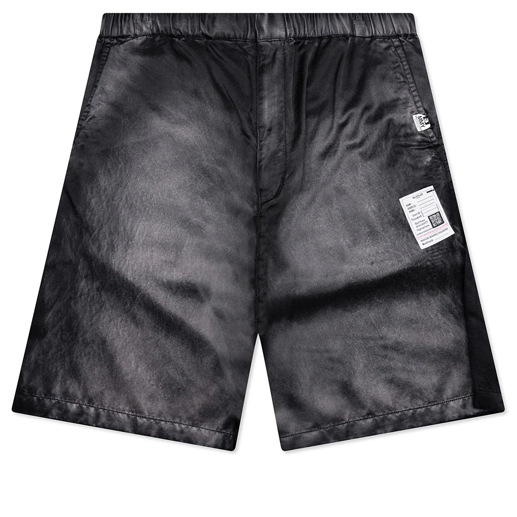 Aged Satin Shorts - Black