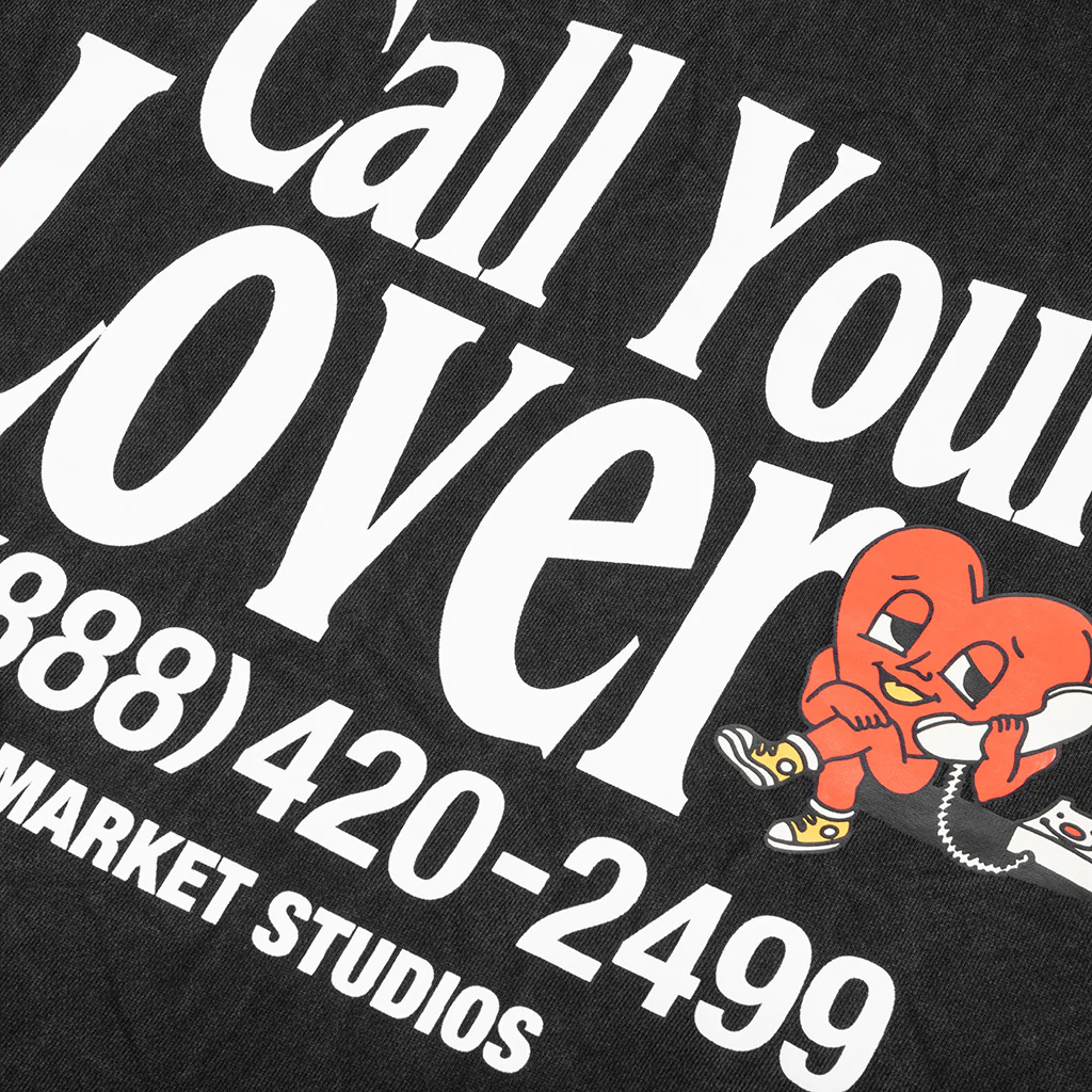 Call My Lover Hoodie - Washed Black - Image 4