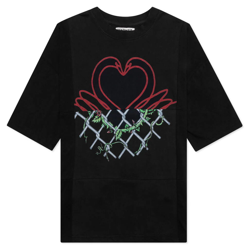 RW Reworked Grid T-Shirt - Overdyed Black