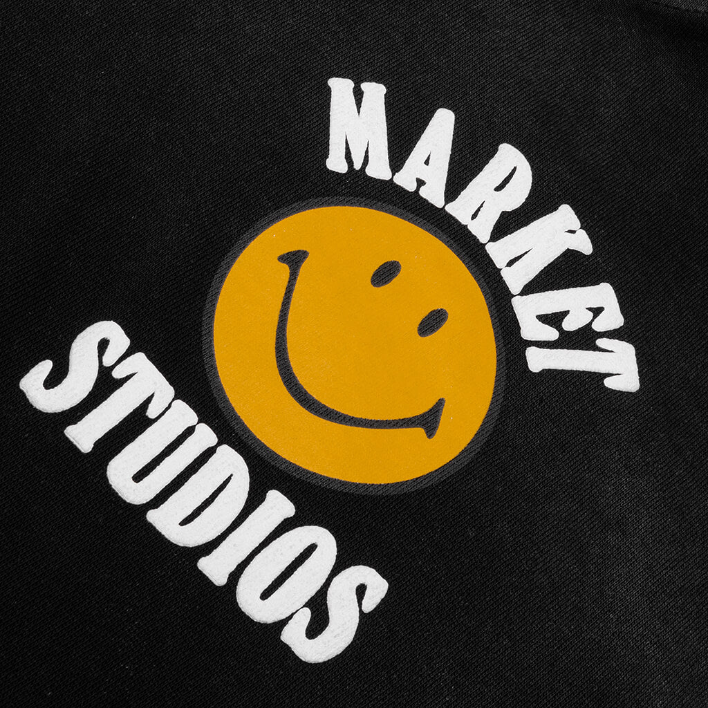 Smiley Upside Down Lockup Hoodie - Jet Black - Image 3