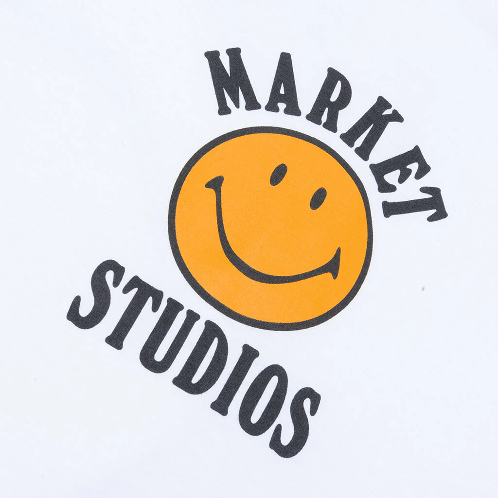 Smiley Upside Down Lockup T-Shirt - White - Image 3