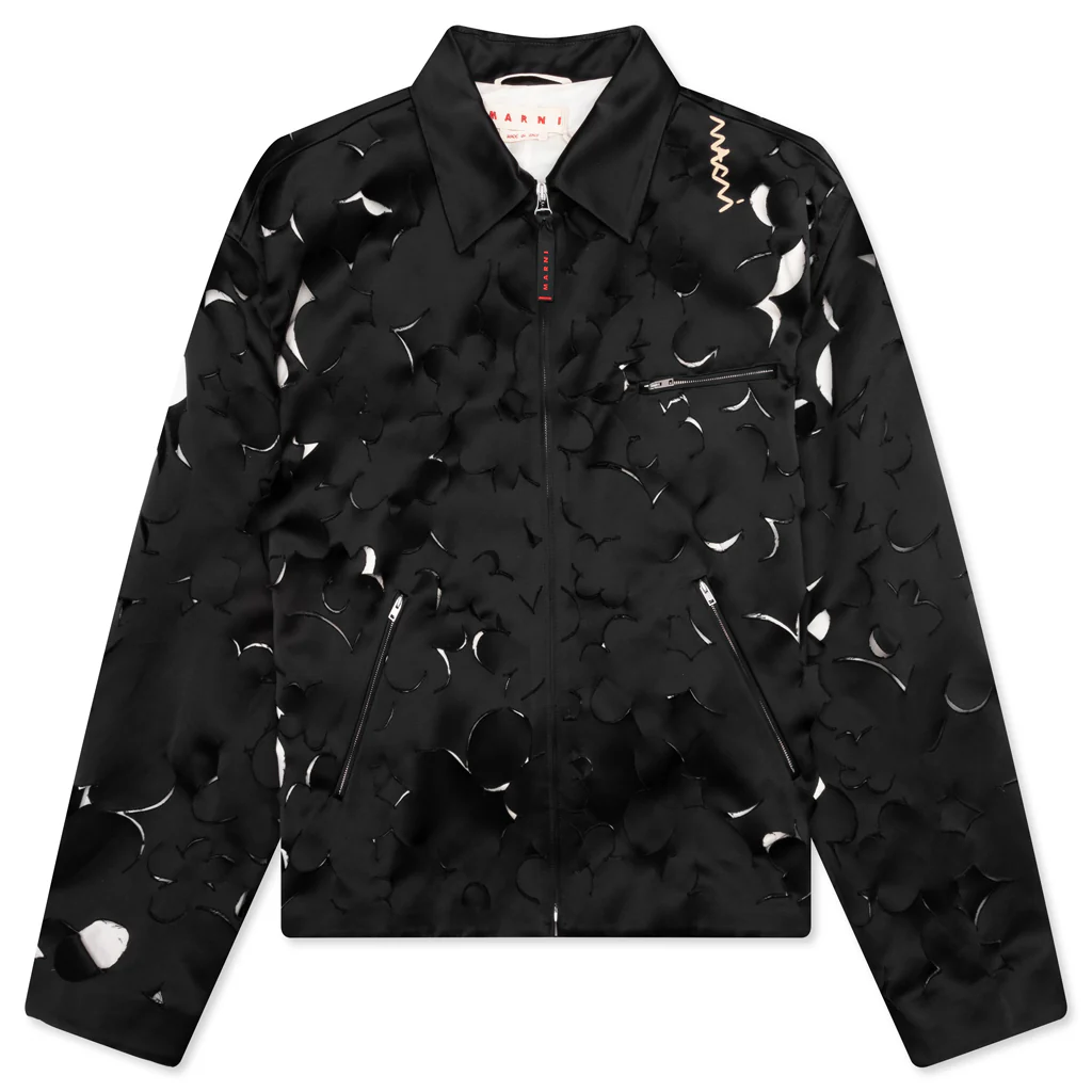 Duchess Satin Jacket With Cut-Out Detail - Black