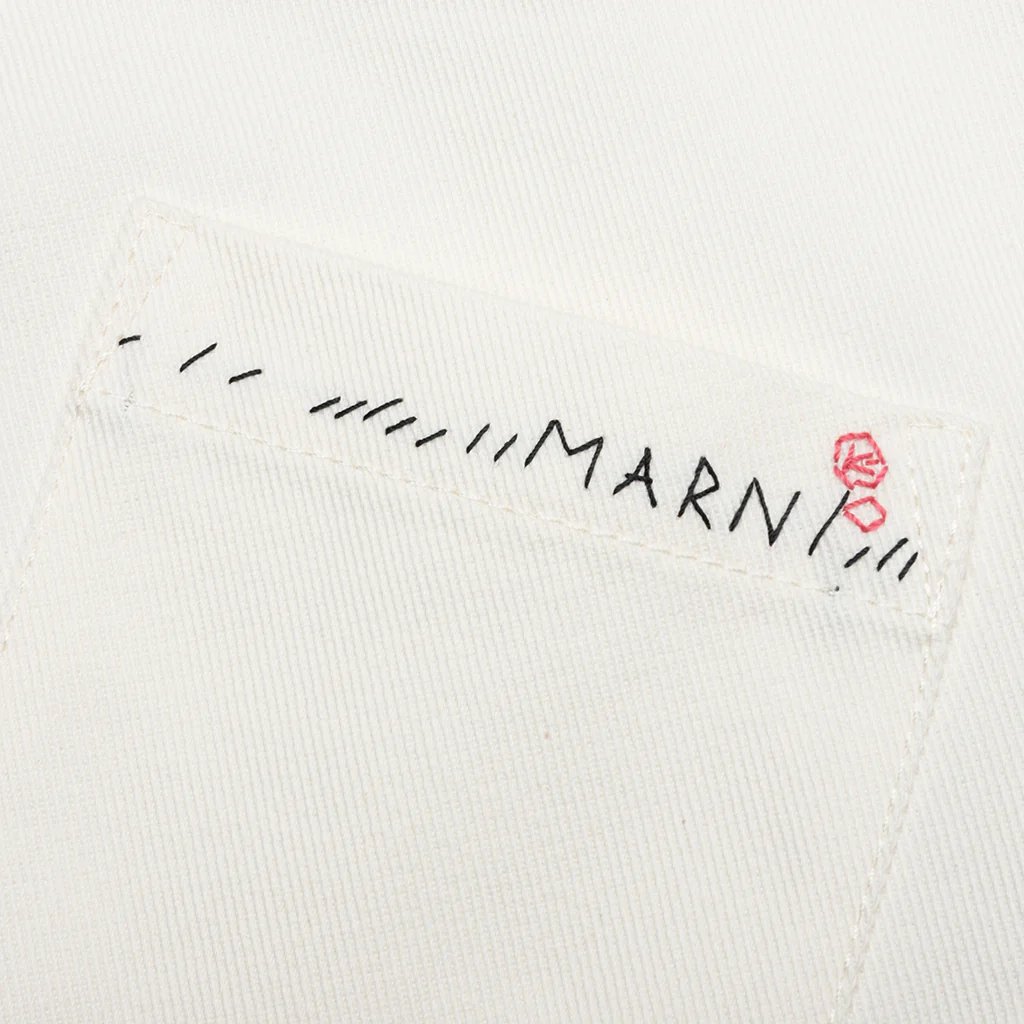 White Drill Shirt With Mending - Lily White - Image 4