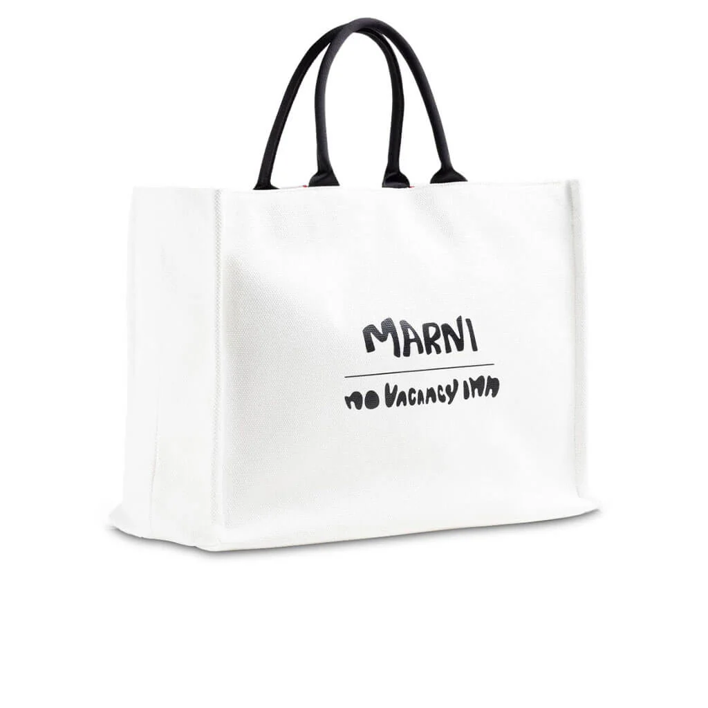 Marni x No Vacancy Inn Bey Tote Bag - Shell/Black - Image 2