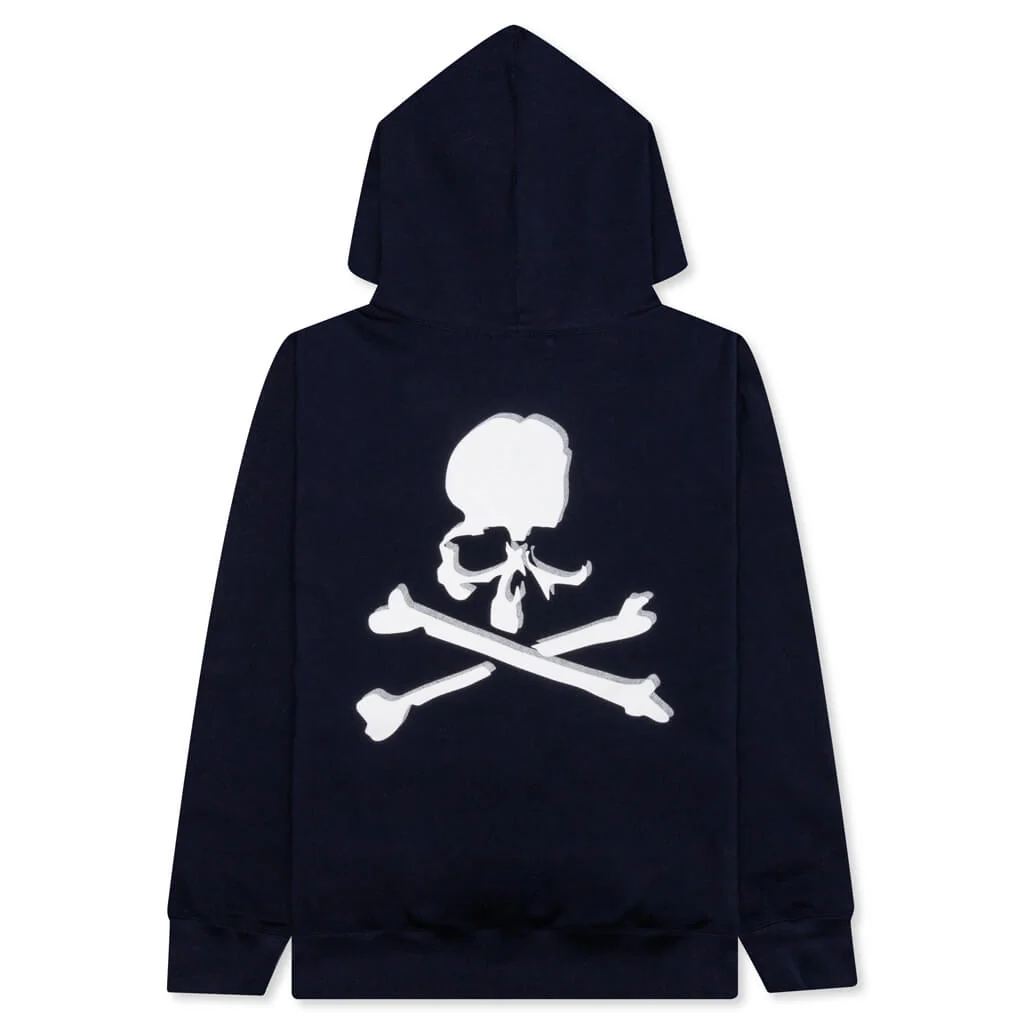 Logo and Skull Hoodie - Navy - Image 2