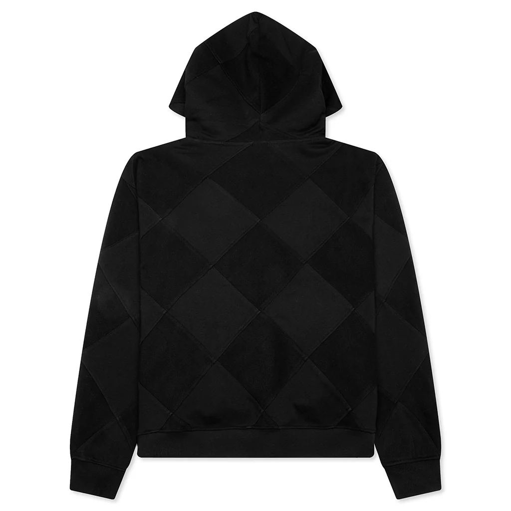 Diamond Terry Hooded Sweatshirt - Black - Image 2