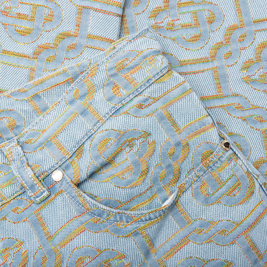 Monogram Denim Pants - Blue - Image 3