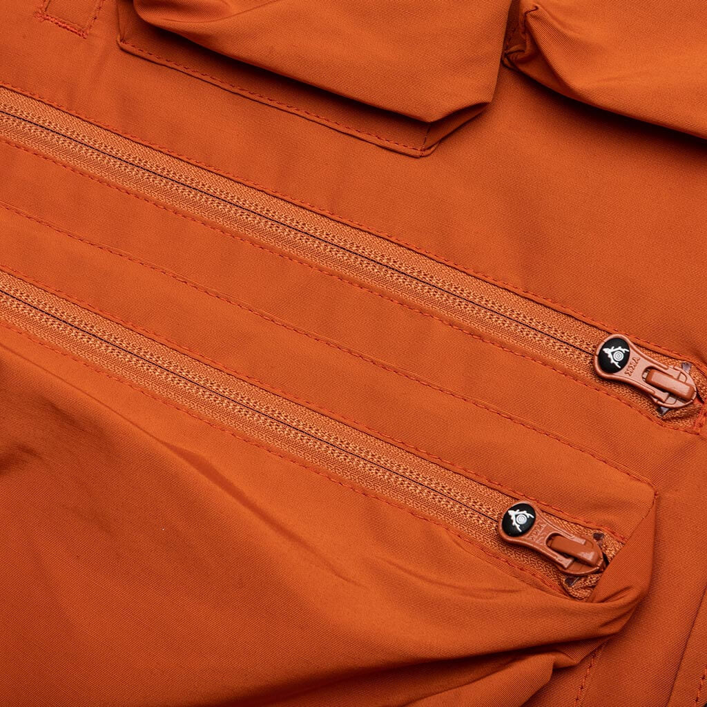 Multi-Pocket Zipped Down Vest - Orange - Image 4