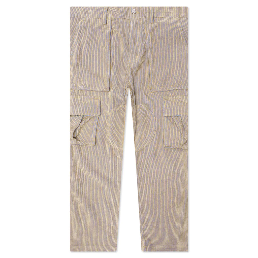 Corduroy Logo Cargo Pants - Beige Wash