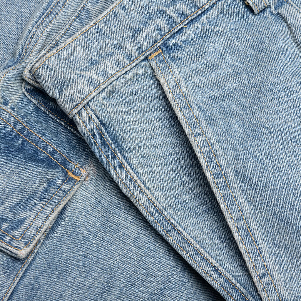 Denim Logo Cargo Pants - Light Wash - Image 3