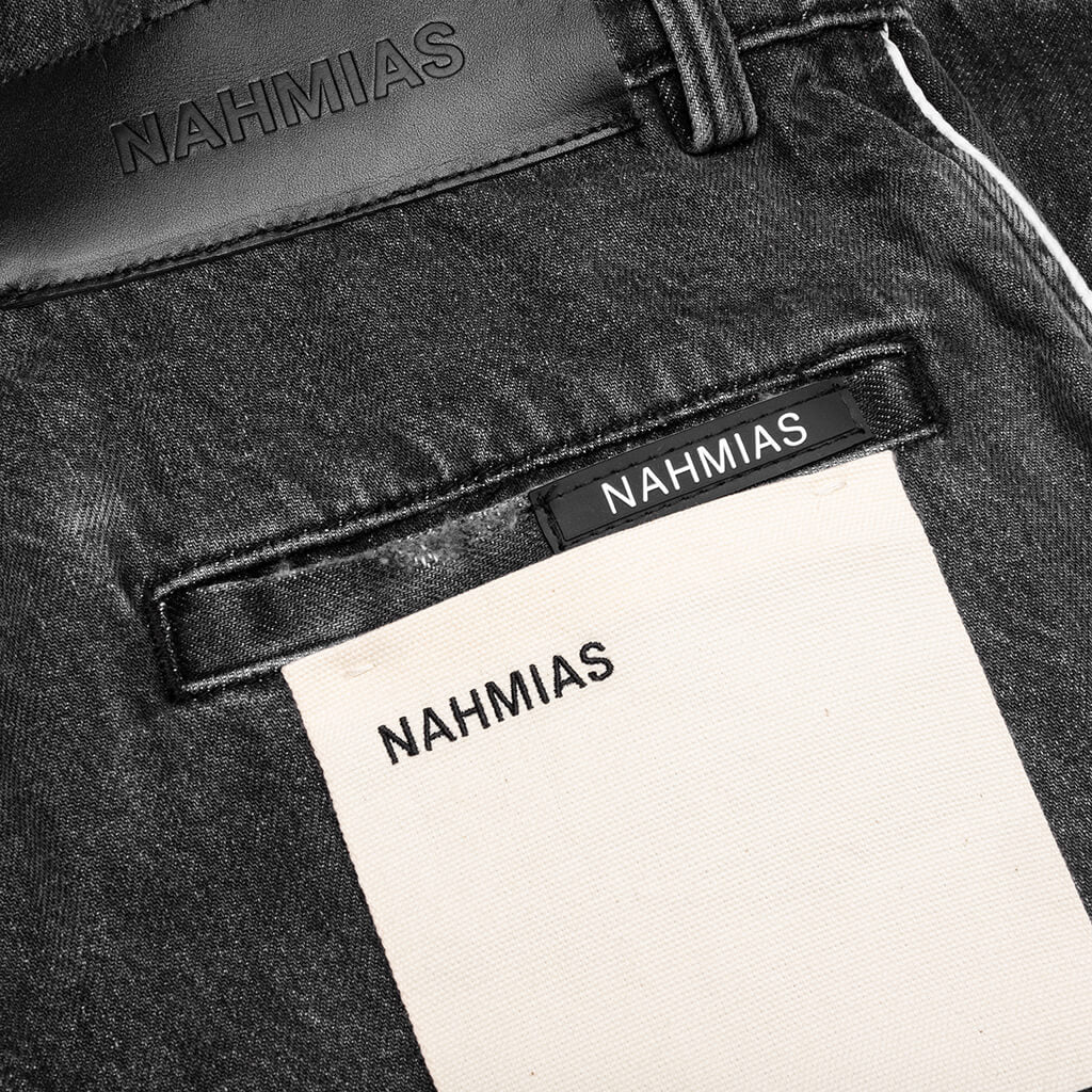 Denim Track Logo Cargo Pants - Dark Wash - Image 5