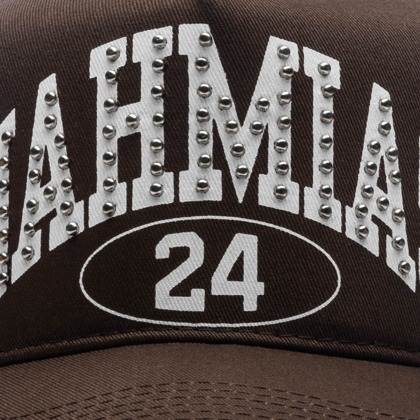 Studded Nahmias Marque Trucker Hat - Brown - Image 2