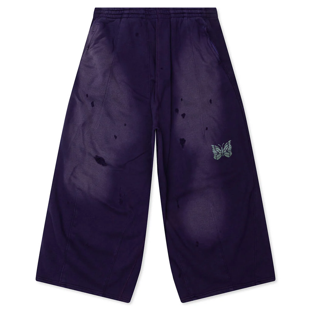 Cotton French Terry Deconstructed Sweatpant - Purple