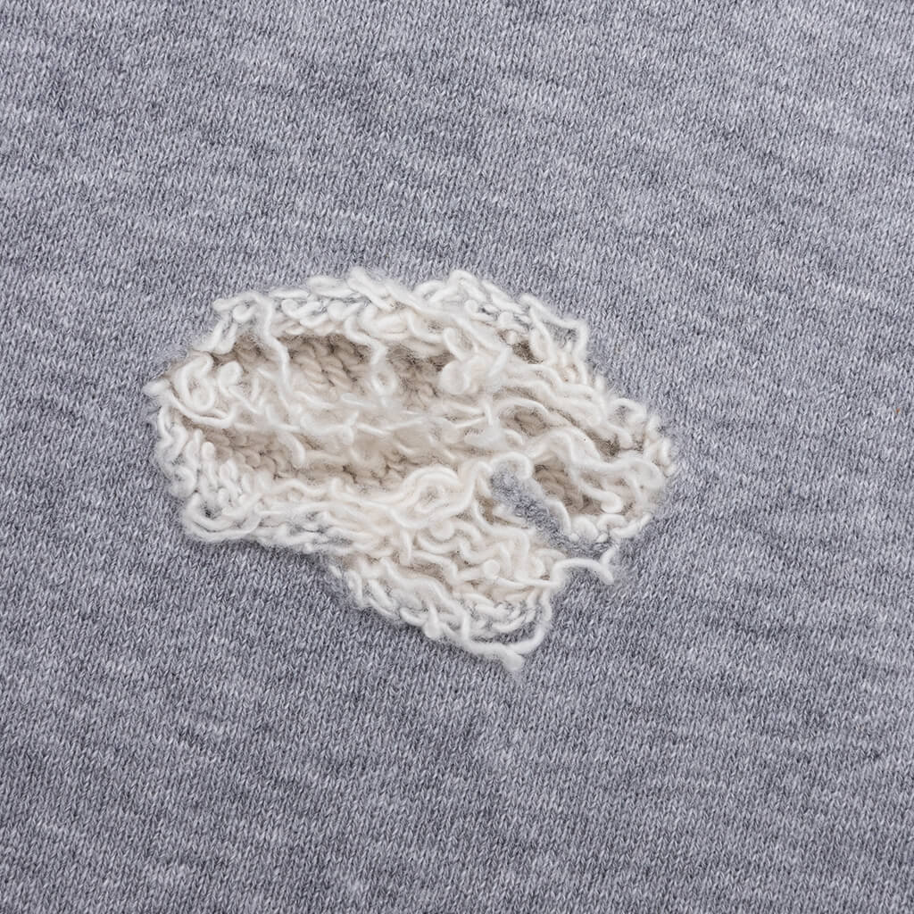 Cotton French Terry Deconstructed Sweatshirt - Heather Grey - Image 5