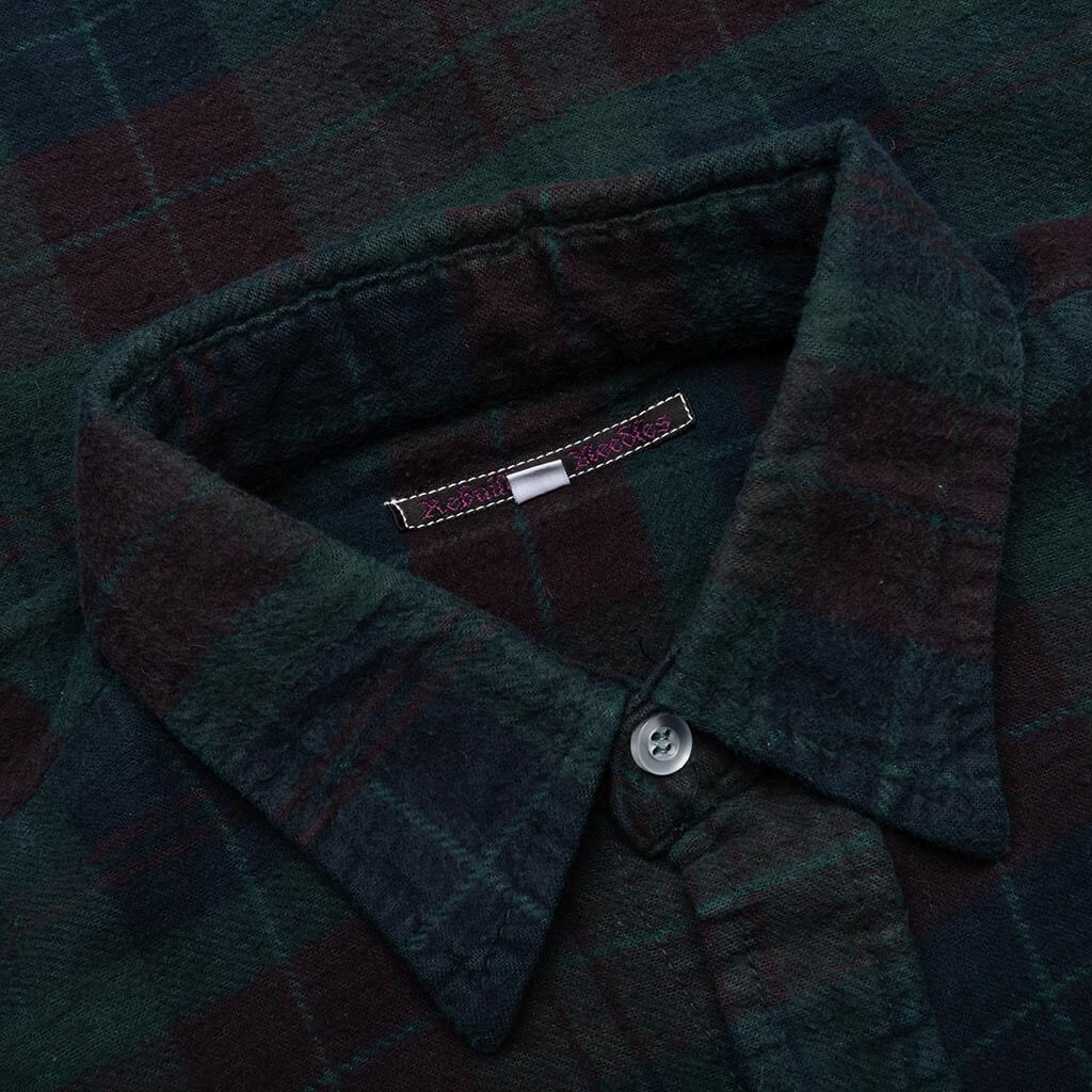 Flannel Shirt 7 Cuts Shirt Over Dye - Green - Image 3