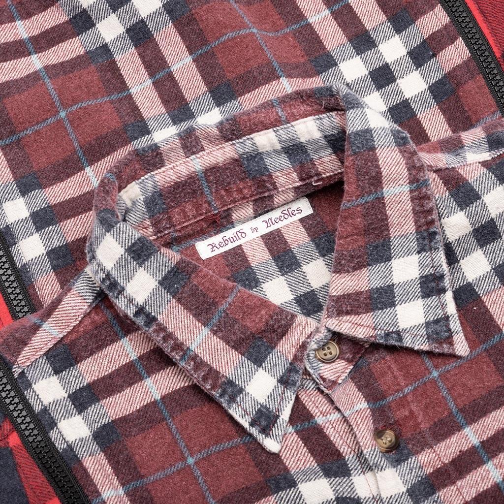 Flannel Shirt 7 Cuts Zipped Wide Shirt - Assorted - Image 3