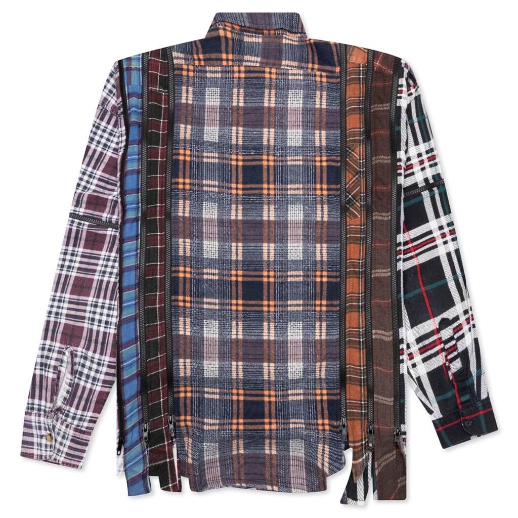 Flannel Shirt 7 Cuts Zipped Wide Shirt - Assorted - Image 2