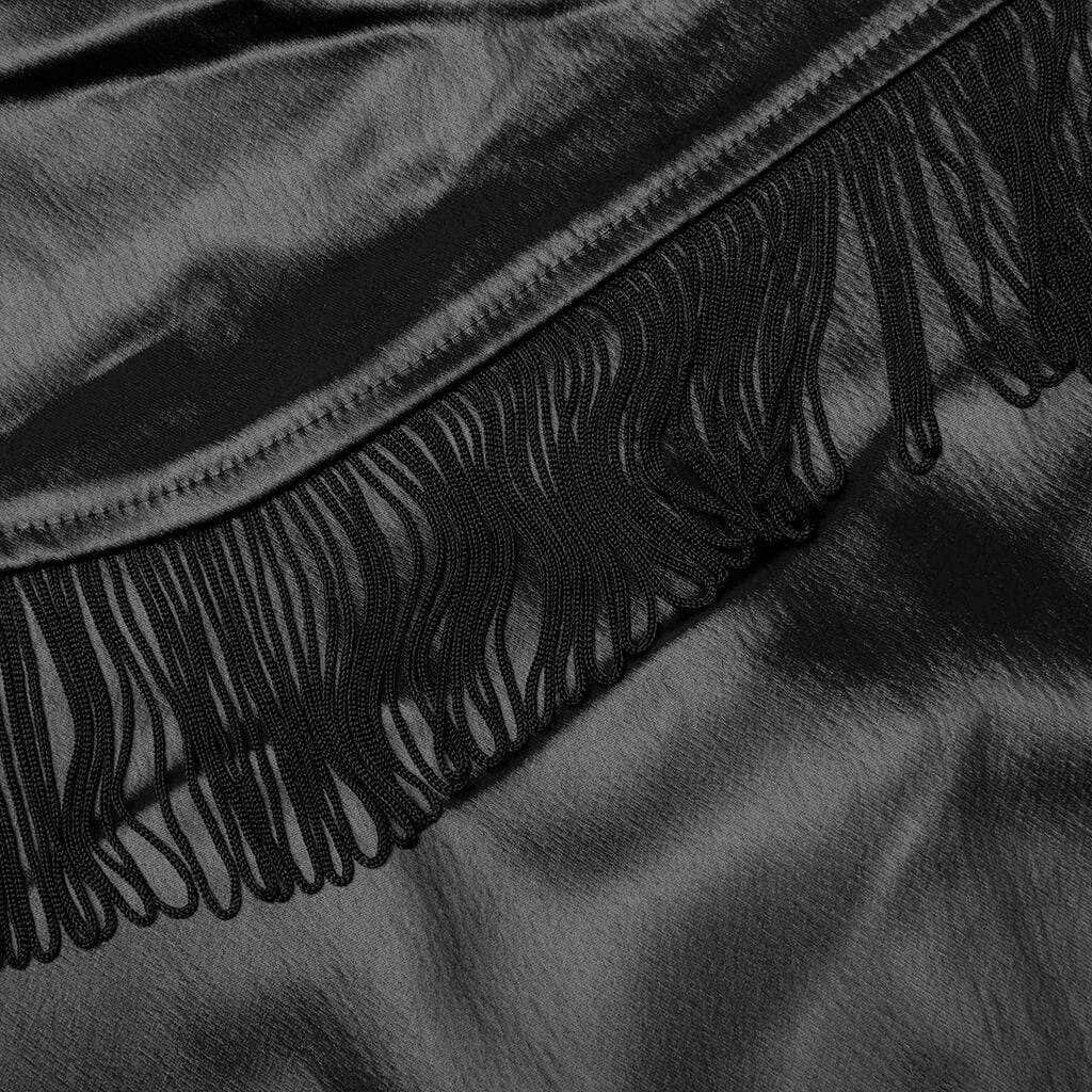 Fringe Track Jacket Poly Sateen - Black - Image 5