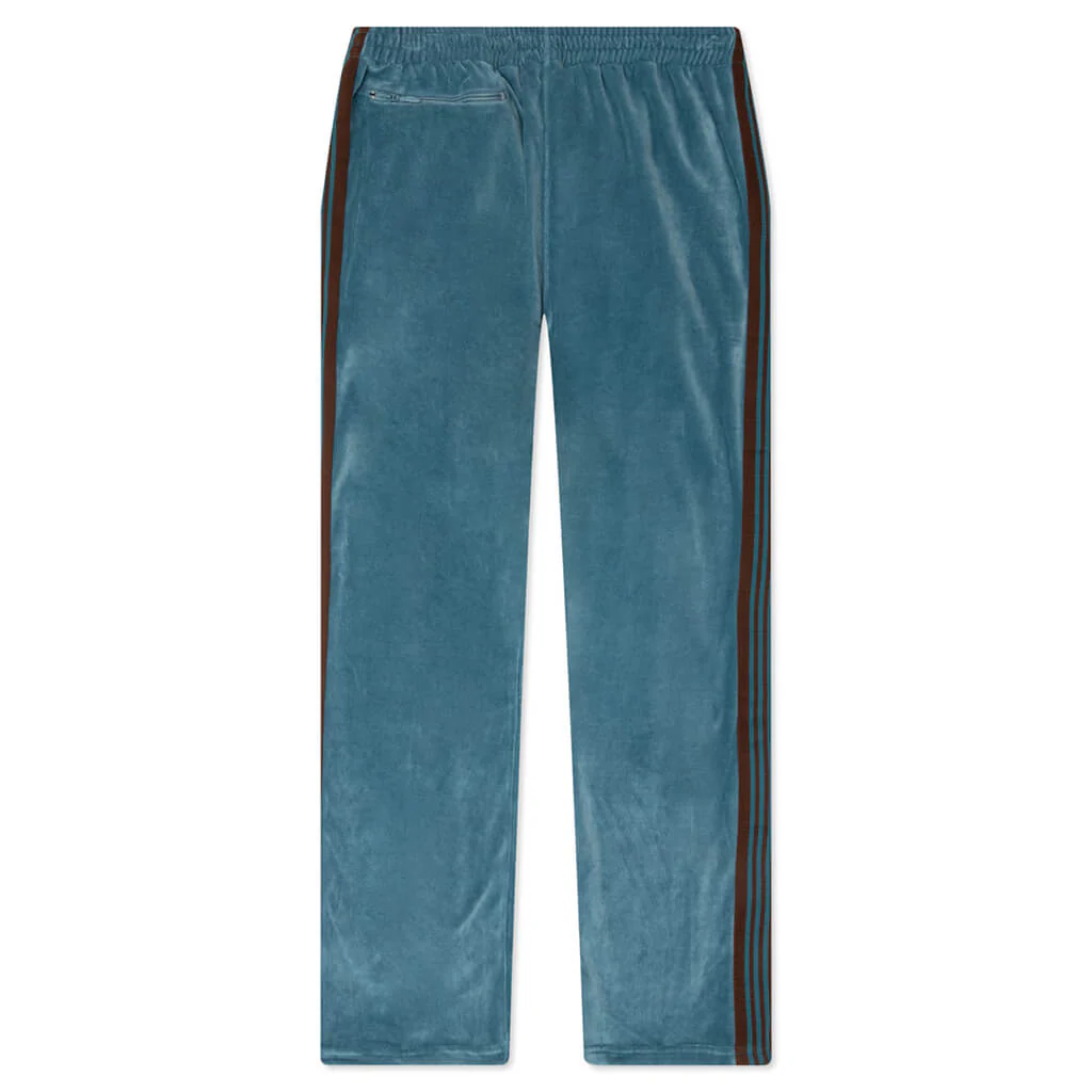 Narrow Track Pant C/PE Velour - Blue/Grey - Image 2