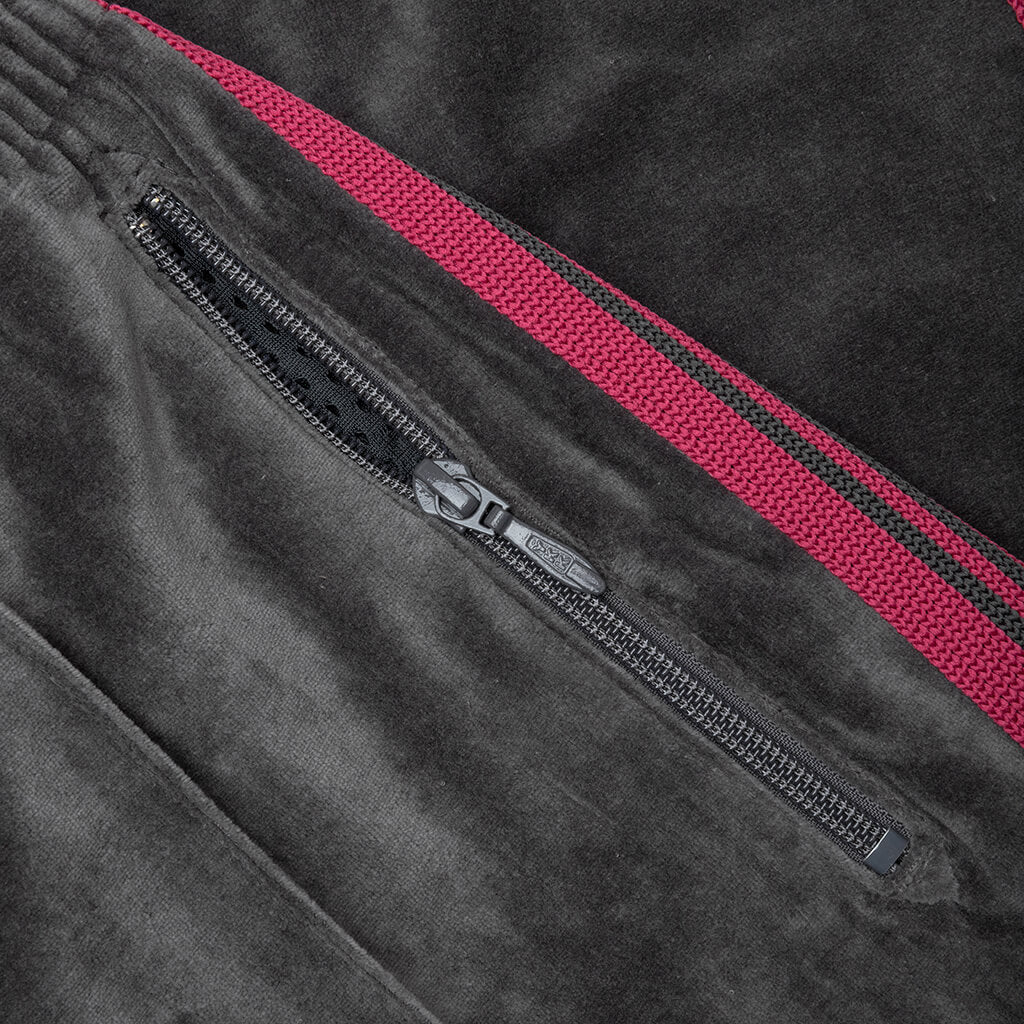 Narrow Track Pant C/PE Velour - Charcoal - Image 4