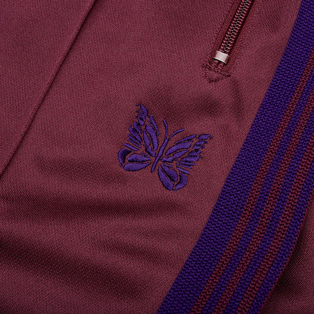 Narrow Track Pant Poly Smooth - Wine - Image 3