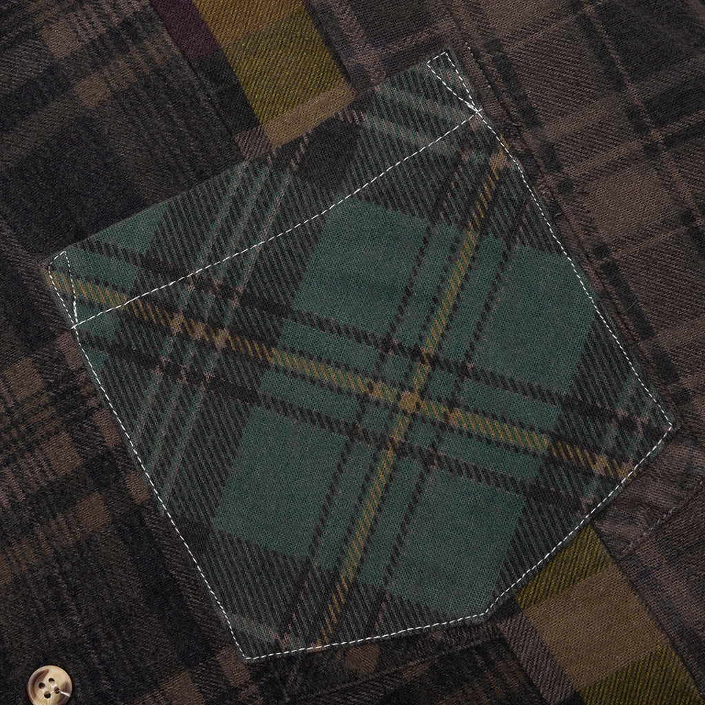 Over Dye 7 Cuts Shirt - Brown - Image 4