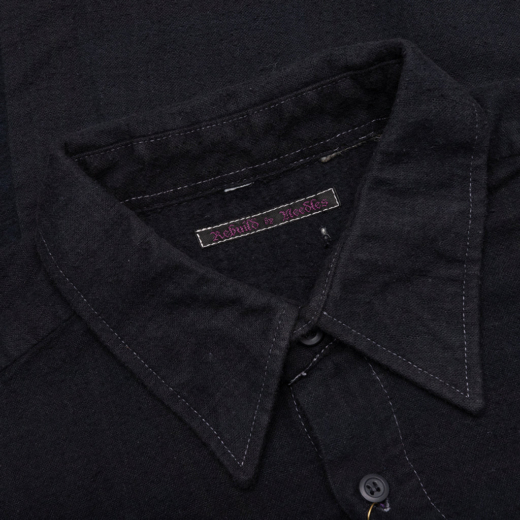 Over Dye 7 Cuts Wide Shirt - Black - Image 3