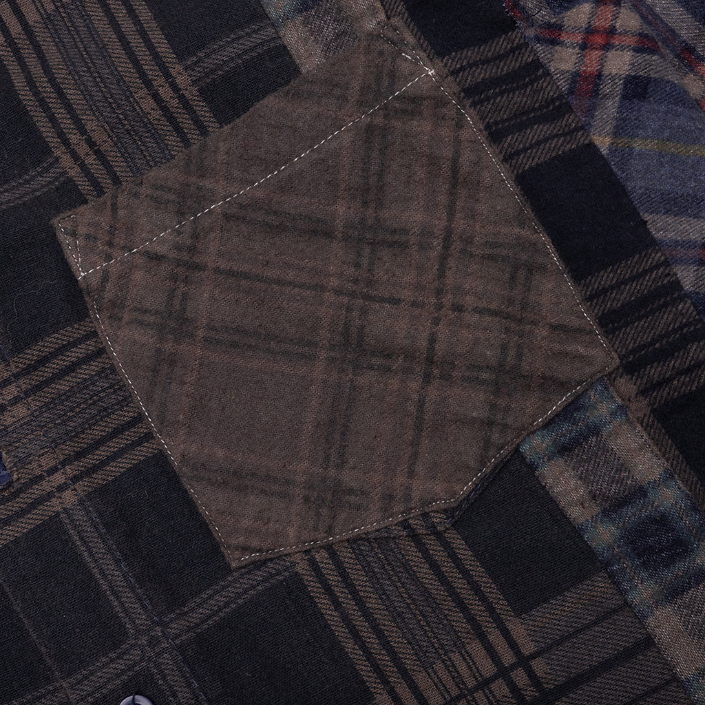 Over Dye 7 Cuts Wide Shirt - Brown - Image 4
