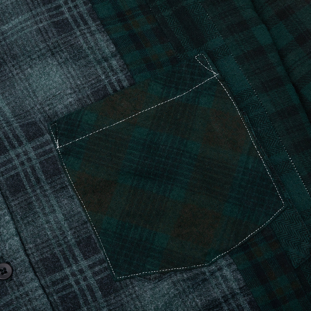 Over Dye 7 Cuts Wide Shirt - Green - Image 4