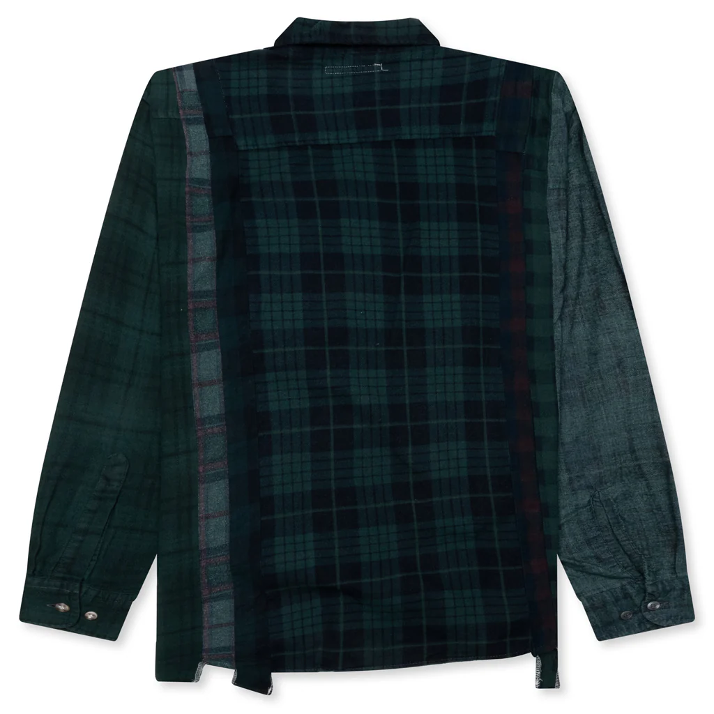 Over Dye 7 Cuts Wide Shirt - Green - Image 2