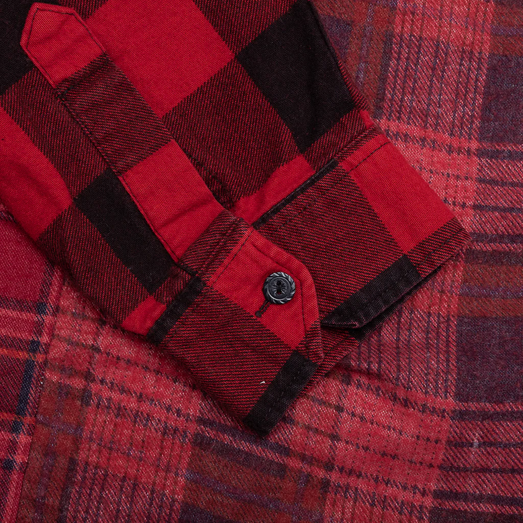 Over Dye 7 Cuts Wide Shirt - Red - Image 5